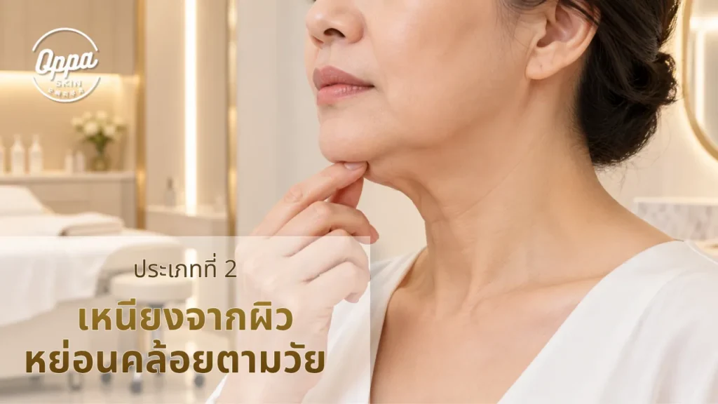 ประเภทที่ 2 เหนียงจากผิวหย่อนคล้อยตามวัย