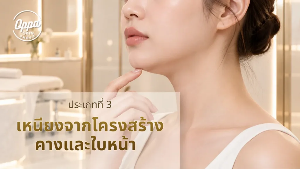 ประเภทที่ 3 เหนียงจากโครงสร้างคางและใบหน้